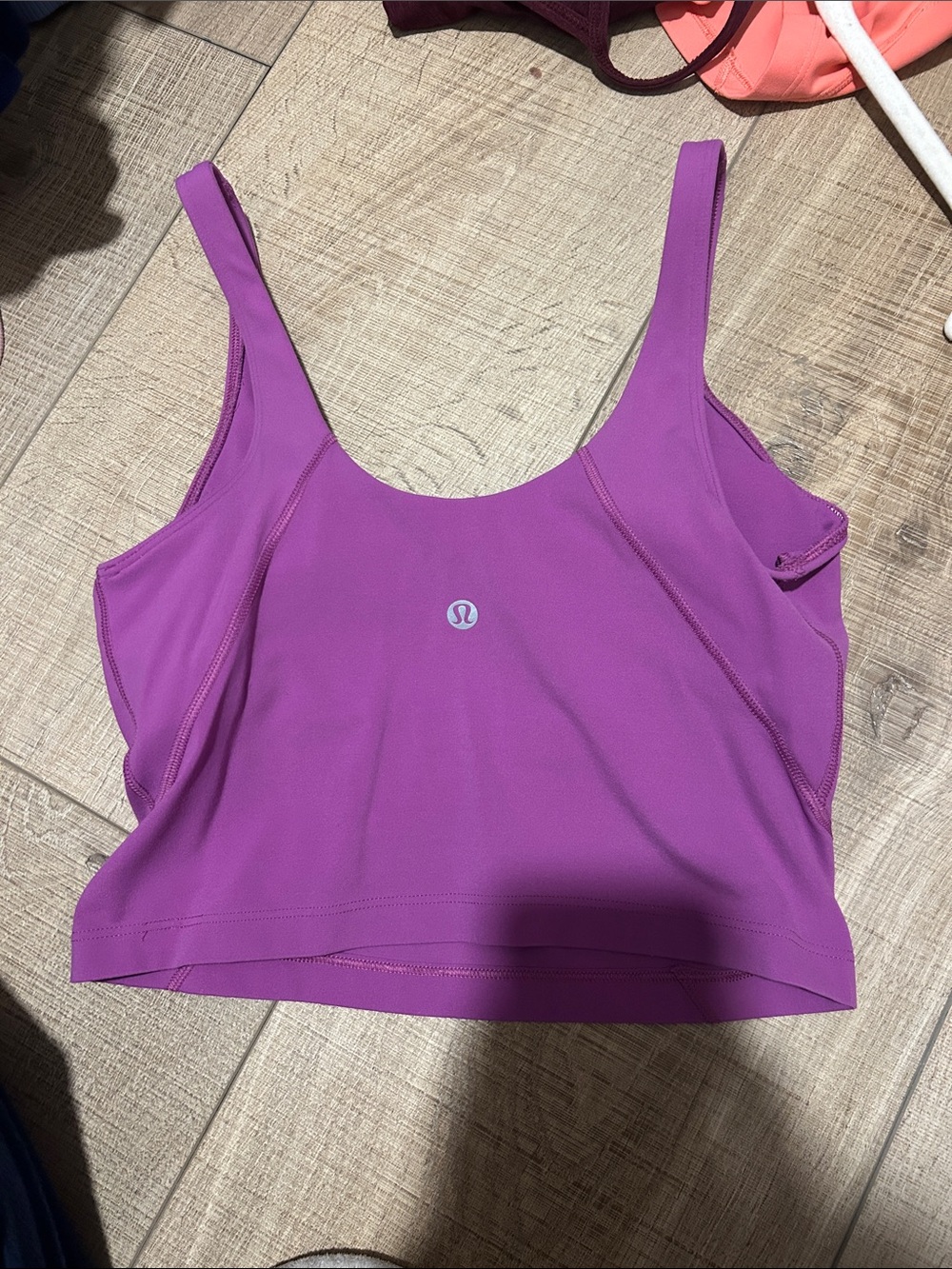 lululemon athletica Purple Scoop Neck Cropped Tank
